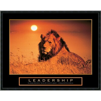 Amanti Art Leadership Lion Framed Print Art, 23 x 29