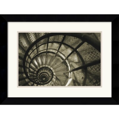 Amanti Art Christian Peacock Spiral Staircase in Arc de Triomphe Framed Print Art, 19.62 x 25.5