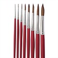 S&S® Red Sable Watercolor Round Brushes, 8/Set