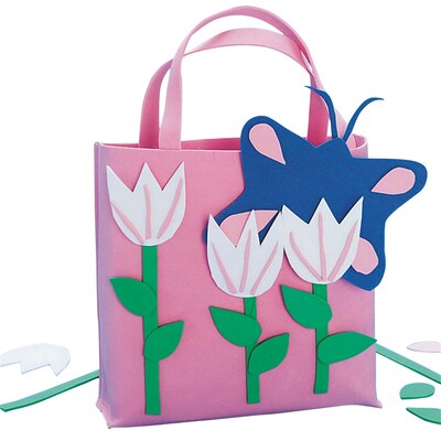 Craft Express Pink Tulips Tote Bag Craft Kit, 12/Pack