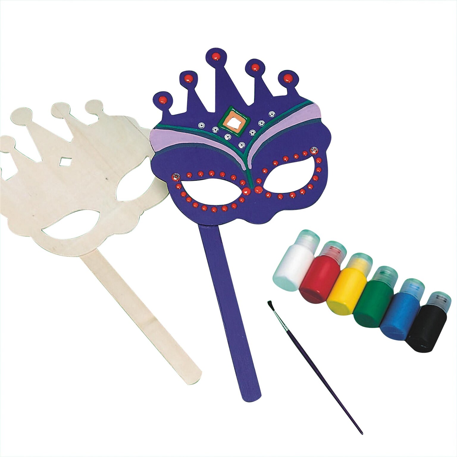 Craft Express Wood Mask Craft Kit, 12/Pack (CE4367)