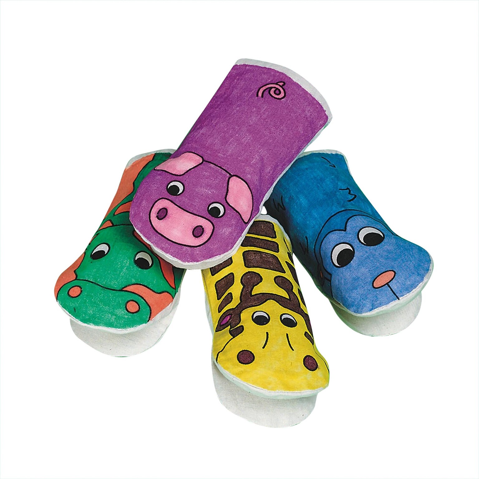 Craft Express Color-Me Animal Hand Puppets Kit, 12/Pack (CE4394)