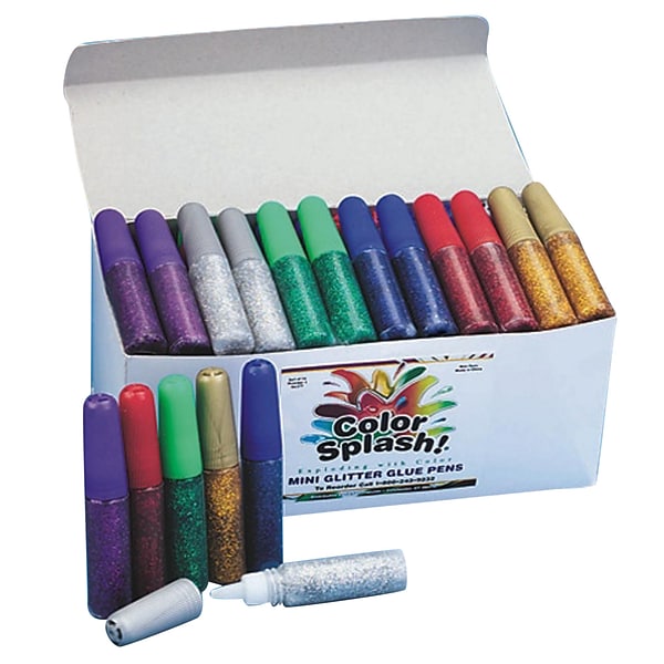 Color Splash Mini Glitter Craft Glue Pens, 4 oz., Transparent, 72