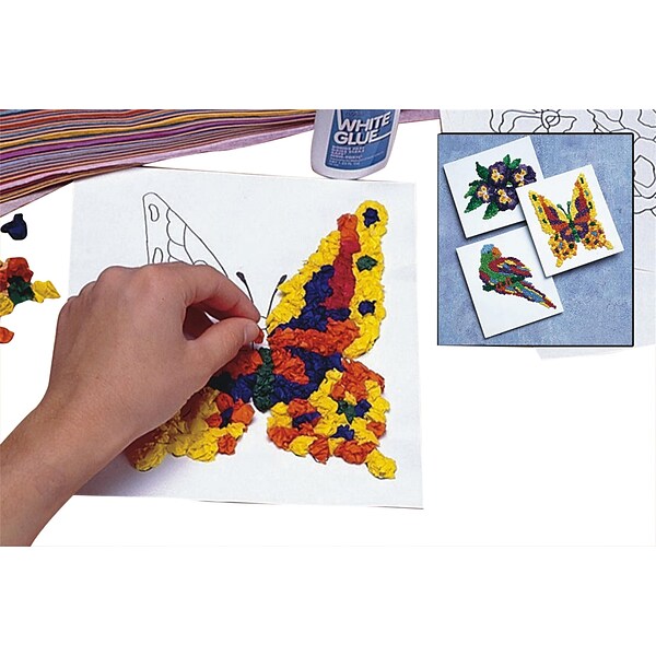 S&S Worldwide Tissue Paper Collage Craft Kit, 12/Pack