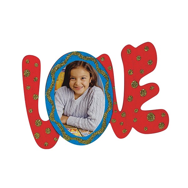S&S Worldwide Wood Love Frame Craft Kit, 12/Pack