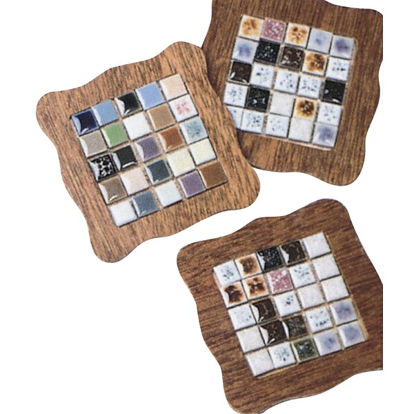 S&S Worldwide Tiny Tile Coasters Craft Kit, 16/Pack