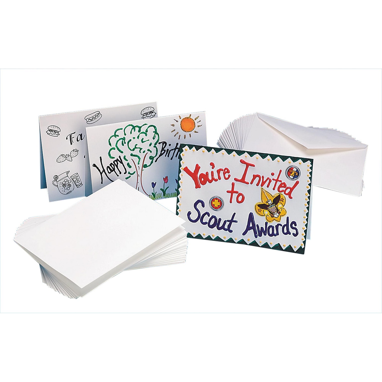 S&S® 5 x 7 Blank Cards and Envelopes, 100/Pack