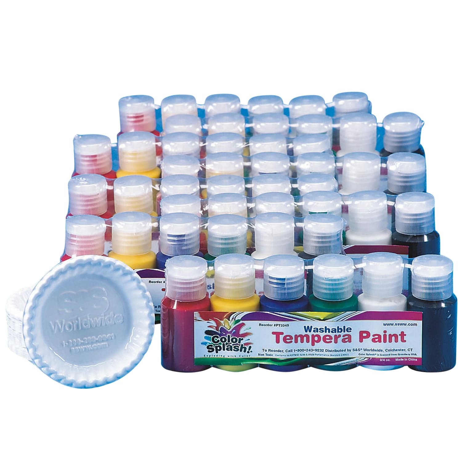 Color Splash® 3/4 oz. Washable Tempera Paint Pass Around Pack (PT3374)