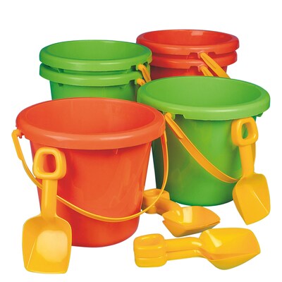 S&S® 10 Jumbo Poly Pails With Shovels, 6/Pack