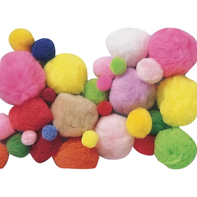 S&S® 1 lbs. Assorted Size and Colors Pom Poms