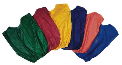 Spectrum™ Youth Size Nylon Mesh Pinnies, Blue, 12/pack