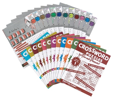 S&S® Large-Print Crossword Puzzles Books, 12/Pack