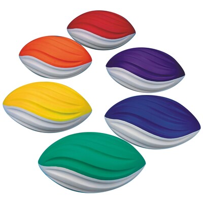 Spectrum™ Spiral Foam Football Set, 7 1/2L, Assorted, 6/Set