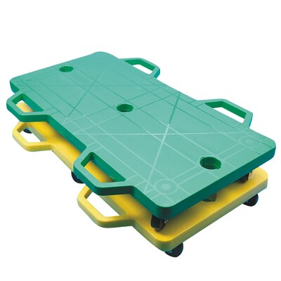 Spectrum™ Large Polypropylene 2-Person Scooter, Green/Yellow, 2/Pack