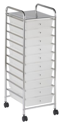 ECR4®Kids 10 Drawer Plastic Mobile Organizer, White