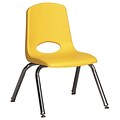 ECR4®Kids 12(H) Plastic Stack Chair With Chrome Legs & Nylon Swivel Glides, Yellow, 6/Pack