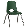 ECR4®Kids 14(H) Plastic Stack Chair With Chrome Legs & Nylon Swivel Glides, Green, 6/Pack