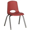ECR4®Kids 14(H) Plastic Stack Chair w/Chrome Legs & Nylon Swivel Glides, Red, 6/Pack