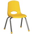 ECR4®Kids 14(H) Plastic Stack Chair With Chrome Legs & Ball Glides, Yellow, 6/Pack