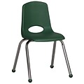 ECR4®Kids 16(H) Plastic Stack Chair With Chrome Legs & Ball Glides, Green, 6/Pack