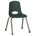 ECR4®Kids 16(H) Plastic Stack Chair With Chrome Legs & Ball Glides, Hunter Green, 6/Pack