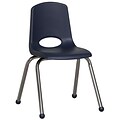 ECR4®Kids 16(H) Plastic Stack Chair With Chrome Legs & Ball Glides, Navy, 6/Pack