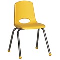 ECR4®Kids 16(H) Plastic Stack Chair With Chrome Legs & Ball Glides; Yellow, 6/Pack