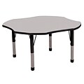 ECR4®Kids 48 Clover Activity Table With Chunky legs & Standard Glide, Gray/Black/Black