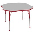 ECR4®Kids 48 Clover Activity Table With Toddler Legs & Ball Glide, Gray/Red/Red
