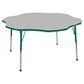 ECR4®Kids 60 Flower Activity Table With Standard Legs & Ball Glide, Gray/Green/Green