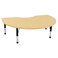 ECR4®Kids 48 x 72 Kidney Activity Table With Chunky legs & Standard Glide, Maple/Maple/Black