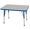 ECR4®Kids 24 x 36 Rectangular Activity Table With Standard Legs & Ball Glide; Gray/Blue/Blue