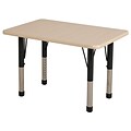 ECR4®Kids 24 x 48 Rectangular Activity Table With Chunky legs & Standard Glide; Maple/Maple/Black