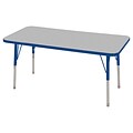 ECR4®Kids 24 x 48 Rectangular Activity Table With Toddler Legs & Swivel Glide; Gray/Blue/Blue