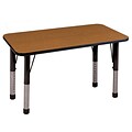 ECR4®Kids 24 x 36 Rectangular Activity Table With Chunky legs & Standard Glide; Oak/Black/Black