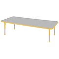 ECR4®Kids 24 x 72 Rectangular Activity Table With Chunky legs & Standard Glide, Gray/Yellow/Yellow