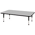 ECR4®Kids 24 x 60 Rectangular Activity Table With Chunky legs & Standard Glide; Gray/Black/Black