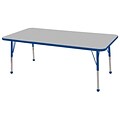 ECR4®Kids 30 x 60 Rectangular Activity Table With Standard Legs & Ball Glide, Gray/Blue/Blue