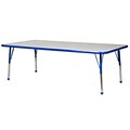 ECR4®Kids 24 x 60 Rectangular Activity Table With Toddler Legs & Ball Glide; Gray/Blue/Blue