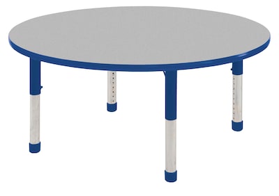 30” Round T-Mold Activity Table, Grey/Blue/Chunky