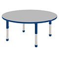 ECR4®Kids 48 Round Activity Table With Chunky legs & Standard Glide, Gray/Blue/Blue