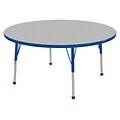 30” Round T-Mold Activity Table, Grey/Blue/Standard Ball