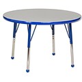 36” Round T-Mold Activity Table, Grey/Blue/Toddler Ball