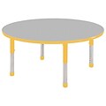 ECR4®Kids 48 Round Activity Table With Chunky legs & Standard Glide, Gray/Yellow/Yellow