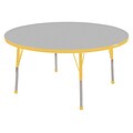 ECR4®Kids 48 Round Activity Table With Standard Legs & Ball Glide, Gray/Yellow/Yellow
