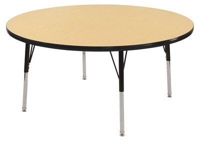 ECR4®Kids 48 Round Activity Table With Standard Legs & Swivel Glide, Maple/Black/Black