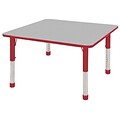 ECR4®Kids 48 x 48 Square Activity Table With Chunky legs & Standard Glide, Gray/Red/Red