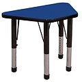 ECR4Kids® 18 x 30 Trapezoid Activity Table With Chunky legs & Standard Glide, Blue/Black/Black