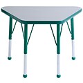 ECR4®Kids 18 x 30 Trapezoid Activity Table With Toddler Legs & Ball Glide, Gray/Green/Green