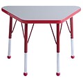 ECR4®Kids 18 x 30 Trapezoid Activity Table With Toddler Legs & Ball Glide, Gray/Red/Red